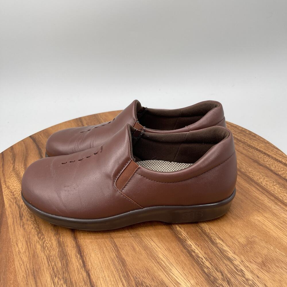 SAS Shoes Womens Size 5.5 M Brown Leather Casual Comfort Walking Slip On Loafer - Picture 3 of 9